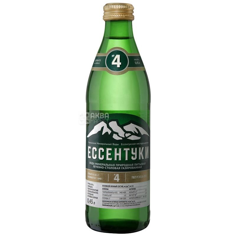 Yessentuki No. 4, 0.45 L, sparkling mineral water, glass.jpg