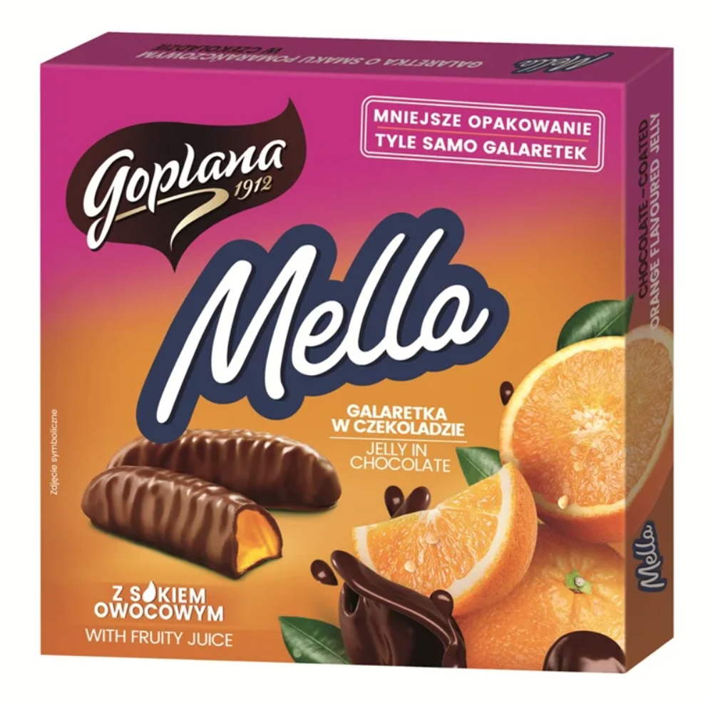 Chocolate Glazed Orange Jelly Candy, Goplana Mella, 190g.jpg
