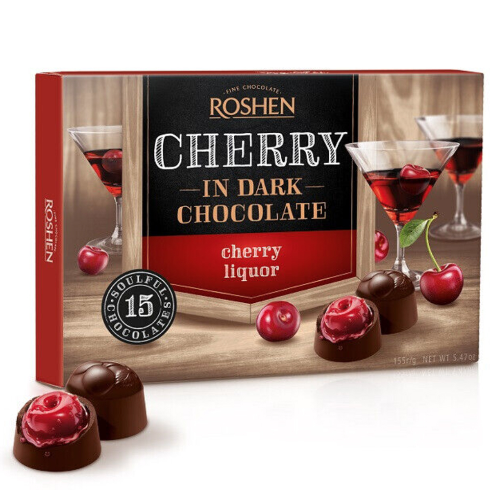 Chocolates with Cherry Liqueur, Roshen, 155g.jpg